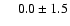$\phantom{-1}0.0 \pm 1.5$