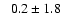 $\phantom{-} 0.2 \pm 1.8$