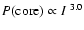 ${P}(\hbox{core}) \propto I~^{3.0}$