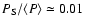 $P_{\rm S}/\langle
P \rangle \simeq 0.01$