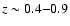 $z\sim0.4{-}0.9$