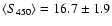 $\langle S_{450}\rangle=16.7 \pm 1.9$