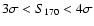 $3\sigma <S_{170}<4\sigma $