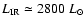 $L_{\rm IR} \simeq 2800~L_\odot$