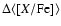$\Delta \langle [X/{\rm Fe}] \rangle$