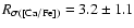 $R_{\sigma({\rm [Ca/Fe]})}=3.2 \pm 1.1$