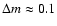 $\Delta m\approx 0.1$