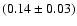 $(0.14\pm0.03)$