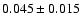 $0.045\pm0.015$