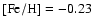 ${\rm [Fe/H]} = -0.23$