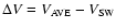 $\Delta V = V_{\rm AVE}-V_{\rm SW}$