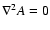 $\nabla^2 A=0$