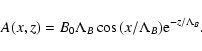 \begin{displaymath}%
A(x,z) = B_{\rm0}{\Lambda}_B\cos{(x/{\Lambda}_B)}{\rm e}^{-z/{\Lambda}_B}.
\end{displaymath}