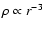 $\rho \propto r^{-3}$