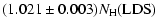 $\displaystyle (1.021 \pm 0.003 ) N_{\rm H}({\rm LDS})$