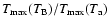$T_{{\rm max}}(T_{\rm B})/T_{{\rm max}}(T_{\rm a})$