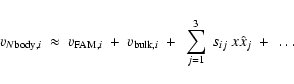 \begin{displaymath}v_{\scriptstyle{N{\rm body}},i}~\approx~v_{\scriptstyle{\rm F...
...e{\rm bulk},i}~+~\sum_{j=1}^3~{s}_{ij}~ x \hat{x}_j~+~
\ldots
\end{displaymath}