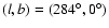 $(l, b) = (284^{\circ},
0^{\circ})$