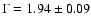 $\Gamma = 1.94\pm0.09$