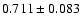 $0.711\pm0.083$