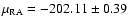 $\mu_{\rm RA}=-202.11 \pm0.39$