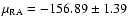 $\mu_{\rm RA}=-156.89 \pm1.39$
