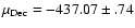 $\mu_{\rm Dec}=-437.07 \pm.74$