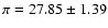 $\pi=27.85
\pm1.39$
