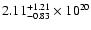 $2.11_{-0.83}^{+1.21}\times10^{20}$