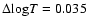 $\Delta{\log}T=0.035~$