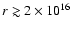 $r \gtrsim 2 \times
10^{16}$