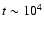 $t \sim 10^4$