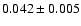 $0.042\pm 0.005$