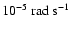 $10^{-5}~{\rm rad~s^{-1}}$
