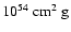 $10^{54}~{\rm cm^2~g}$