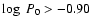 $\log~P_0>-0.90$