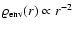 $\varrho _{\rm env}(r)\propto r^{-2}$