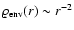 $\varrho_{\rm env}(r)\sim r^{-2}$
