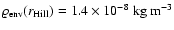 $\varrho _{\rm env}(r_{\rm Hill})=1.4 \times
10^{-8}\; \rm {kg~m^{-3}}$