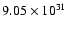 $9.05\times 10^{31}$