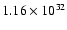$1.16\times 10^{32}$