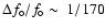 $\Delta f_\circ / f_\circ \sim~1/170$