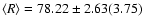 $\langle R \rangle = 78.22 \pm 2.63 (3.75 )$