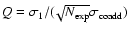 $Q = \sigma_1 / (\!\sqrt{N_{\rm exp}} \sigma_{\rm coadd})$