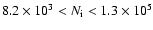 $8.2\times 10^3<N_{\rm i}<1.3\times 10^5$