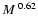 $\mbox{$M$ }^{0.62}$