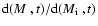 ${\rm d}(\mbox{$M$ },t)/{\rm d}(\mbox{$M_{\rm i}$ },t)$