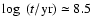 $\log~(t/{\rm yr}) \simeq 8.5$