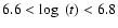 $6.6 < \log~(t) < 6.8$