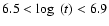 $6.5 < \log~(t) < 6.9$